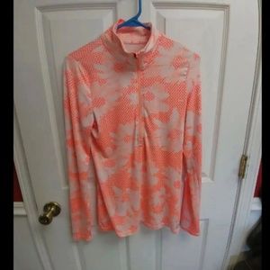 Rbx orange and white long sleeve workout top